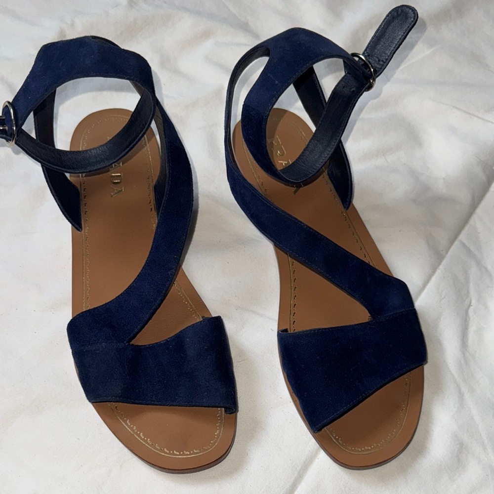 Navy Blue Suede Women's Sandals